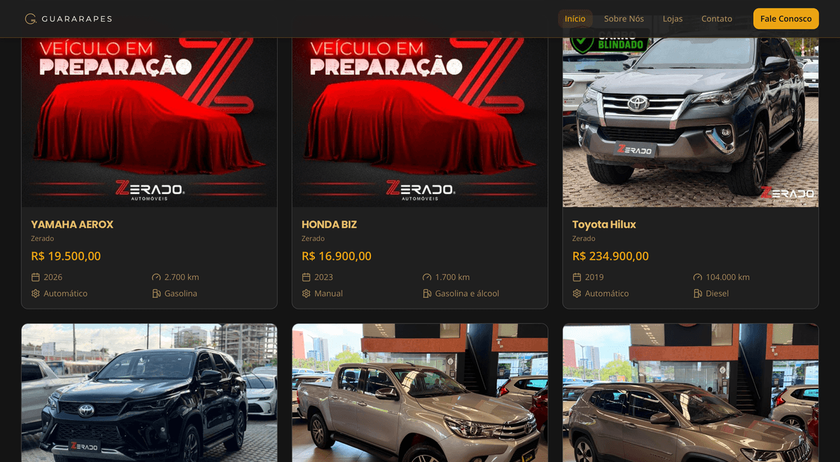 Mais veículos da vitrine do Guararapes Auto Shopping