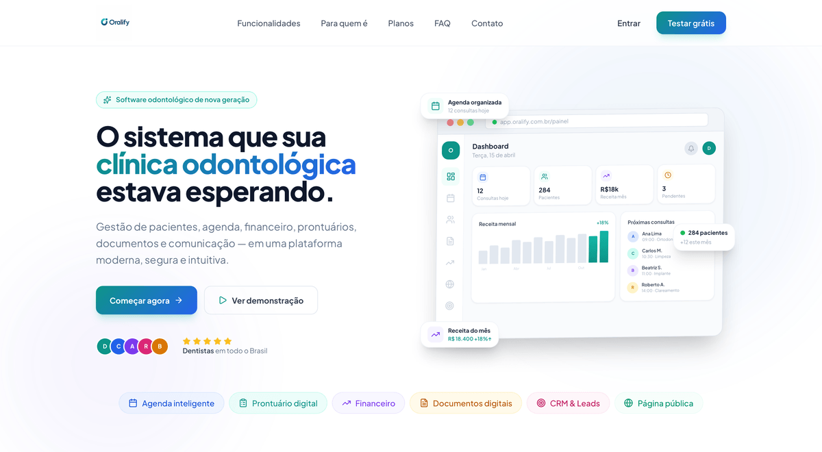 Captura do site do Oralify