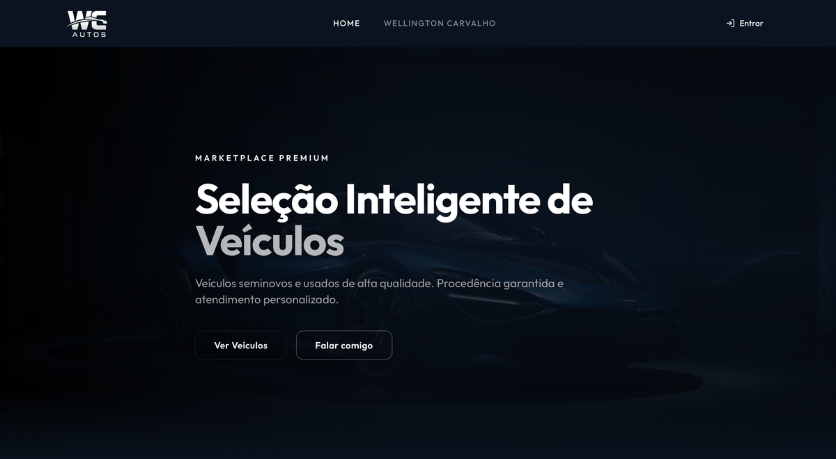 Captura do site do WC Autos